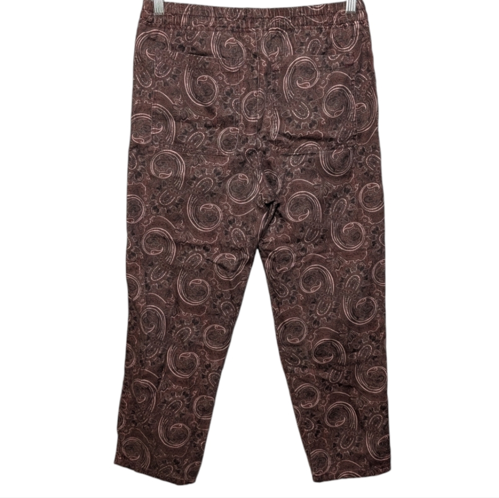 Zara Paisley Print Pants, Straight Leg Drawstring 🌿 - Picture 6 of 15